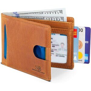 Men's California Genuine Premium Vegan Leather Front 2 Pocket Wallets Stylish